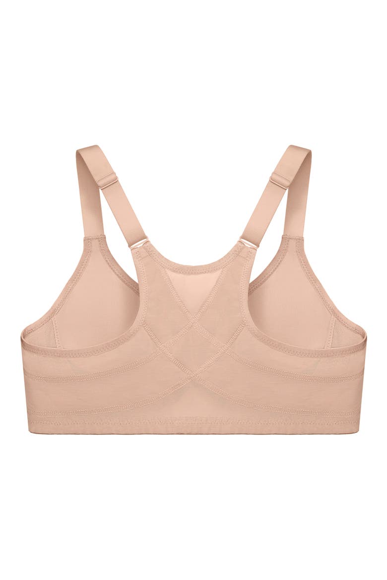 WonderWire® Front Close Underwire Sports Bra, Alternate, color, CAFE