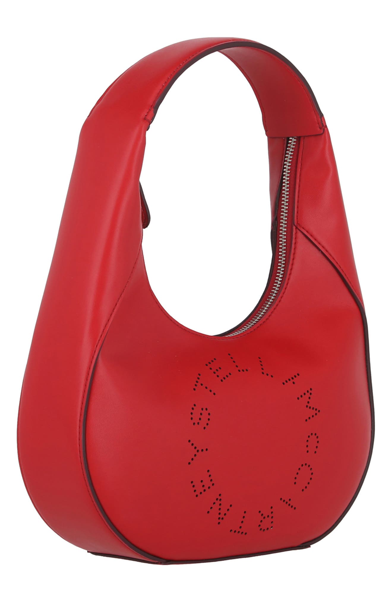 Stella McCartney Logo Vegan Leather Shoulder Bag, Alternate, color, 