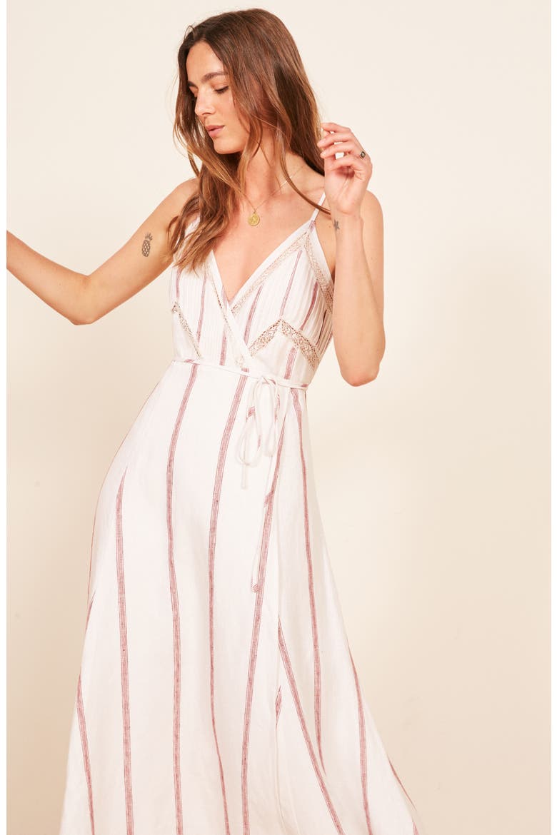 Daria Wrap Midi Dress, Alternate, color, LICORICE