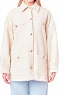 English Factory Tweed Button-Up Shirt Jacket