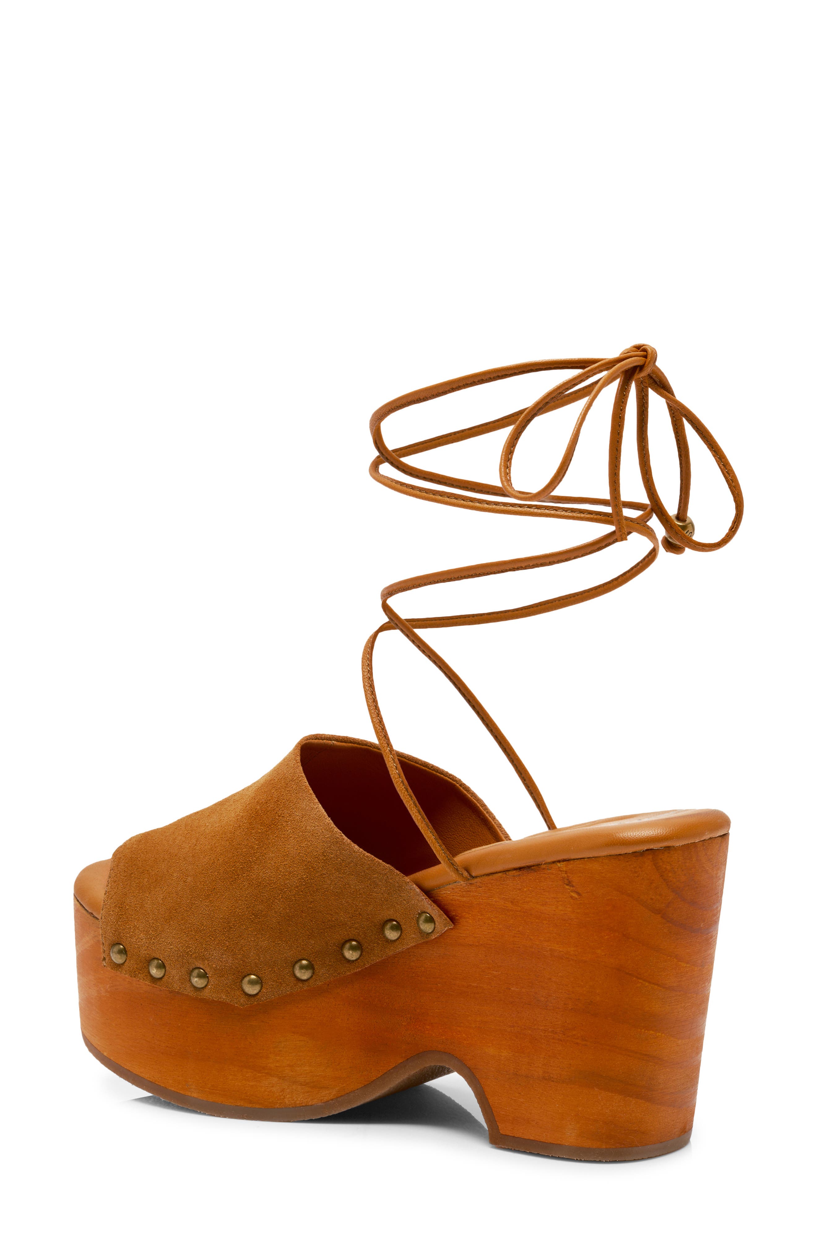 Free People Front Row Ankle Wrap Platform Sandal, Alternate, color, Vachetta Voyage Suee