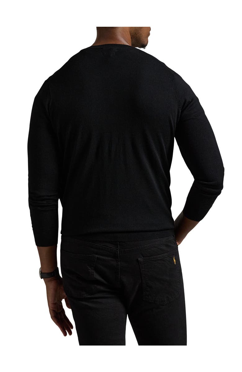 Polo Ralph Lauren Big & Tall V-Neck Merino Wool Sweater, Alternate, color, Black
