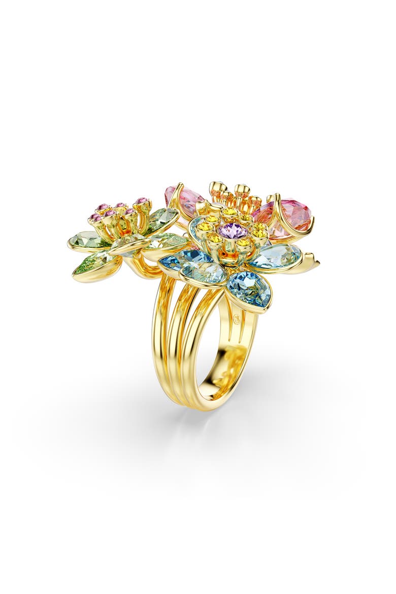 Idyllia Triple Flower Crystal Ring, Alternate, color, MULTICOLORED