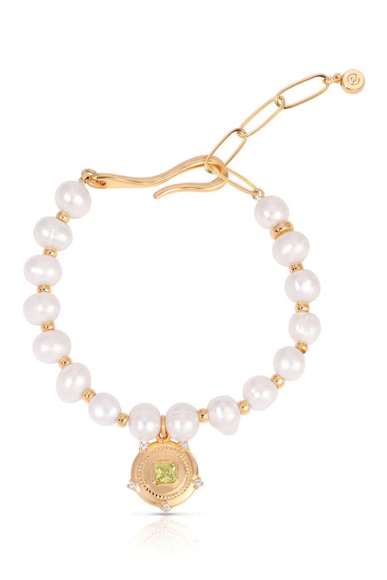 Eternal Gleam Freshwater Pearl Bracelet, Main, color, PERIDOT
