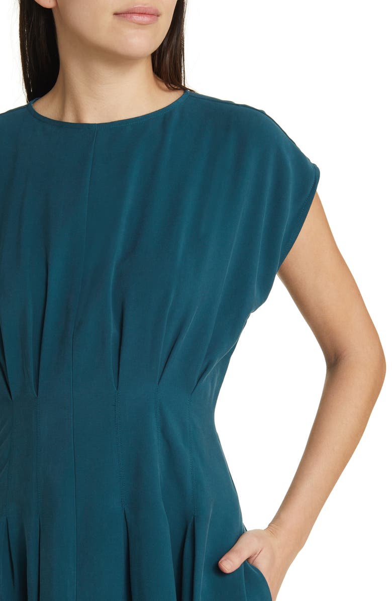 Nordstrom Pleated A-Line Dress, Alternate, color, Teal Abyss