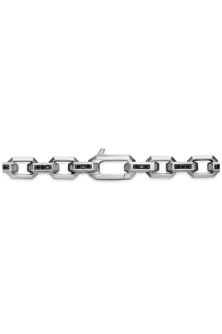 Men's Streamline® Sterling Silver & Black Diamond Link Necklace, 5.5mm, Alternate, color, SILVER PAVE