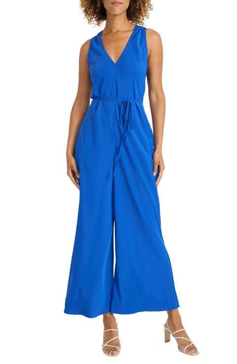 Sleeveless Wide Leg Jersey Jumpsuit