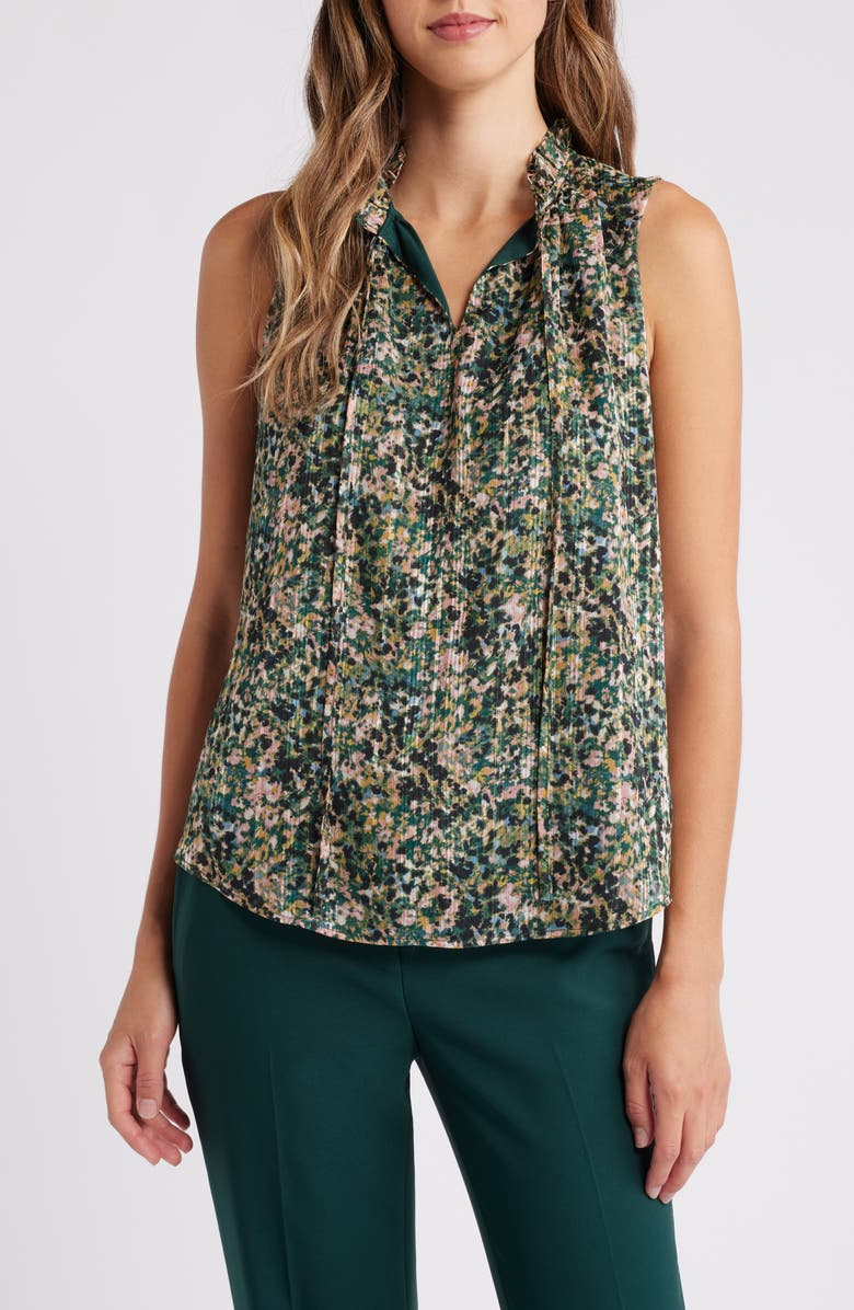 Anne Klein Tulla Floral Sleeveless Top, Main, color, 