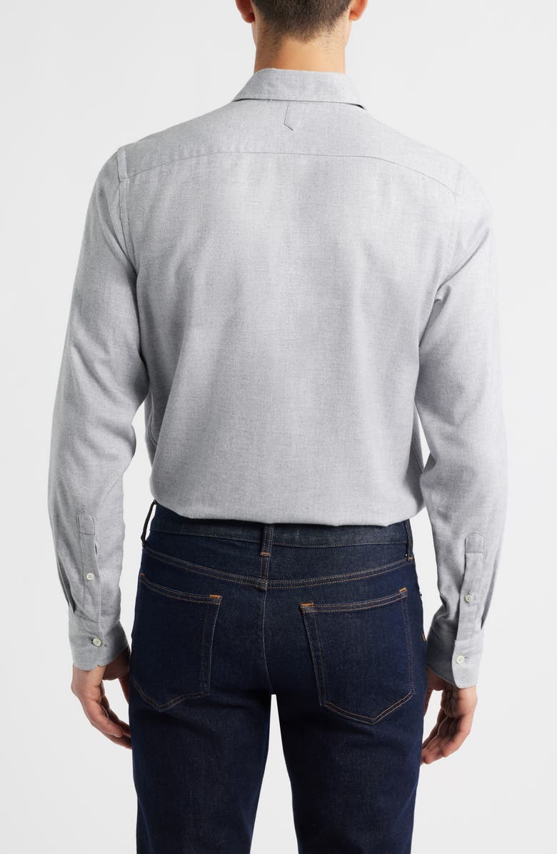 Canali Chevron Regular Fit Dress Shirt, Alternate, color, Light Grey