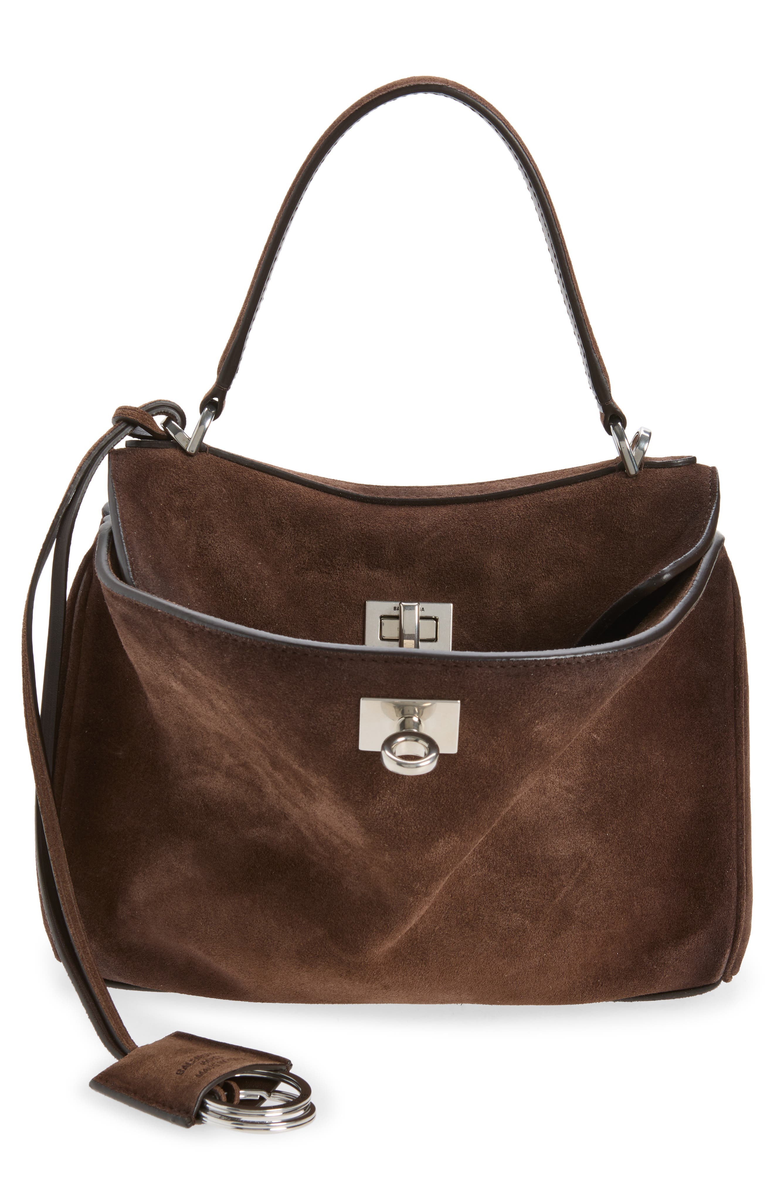 Small Rodeo Suede Top Handle Bag, Main, color, 2308 LIGHT ESPRESSO