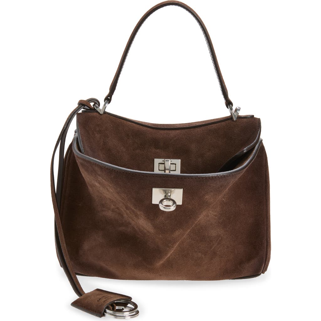 Balenciaga Small Rodeo Suede Top Handle Bag in 2308 Light Espresso at Nordstrom