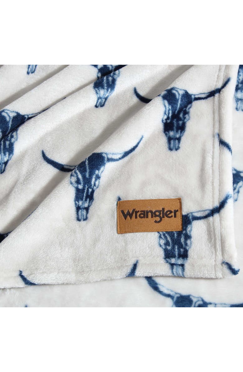 Wrangler Steer Head Throw Blanket, Alternate, color, Dark Blue