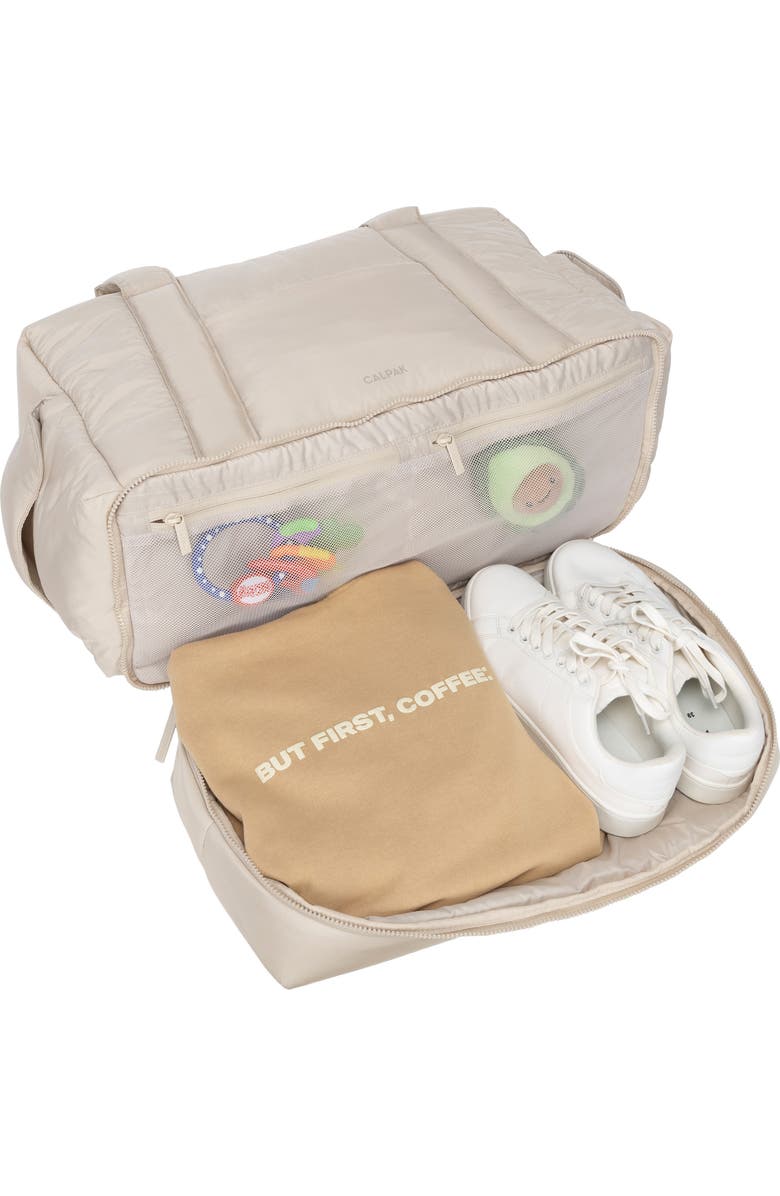 CALPAK Weekender Recycled Nylon Diaper Duffel Bag, Alternate, color, Oatmeal