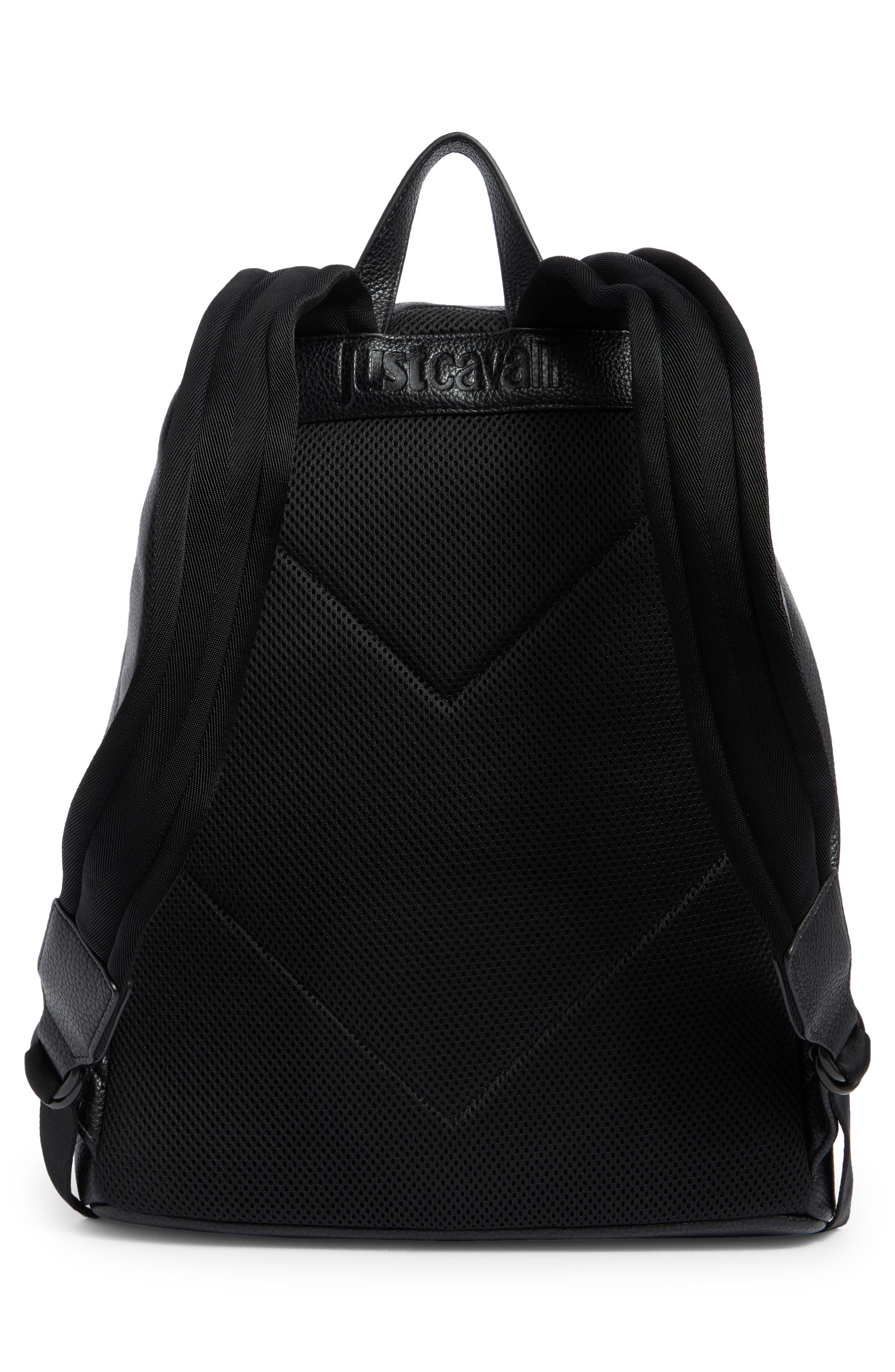 Just Cavalli Tiger Embossed Logo Backpack, Alternate, color, 