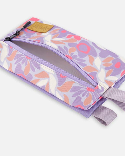 Deux Par Deux Double Pencil Case Cat In Purple