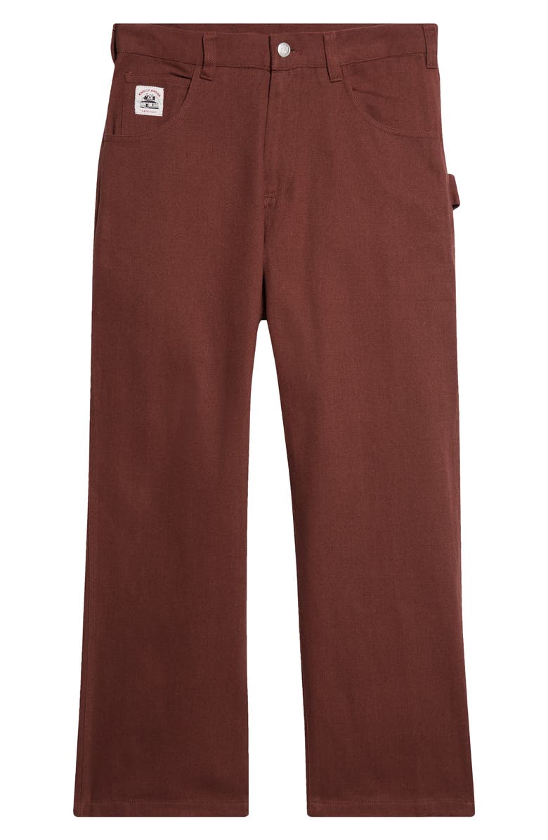 Bode Knolly Brook Twill Trousers, Main, color, Brown