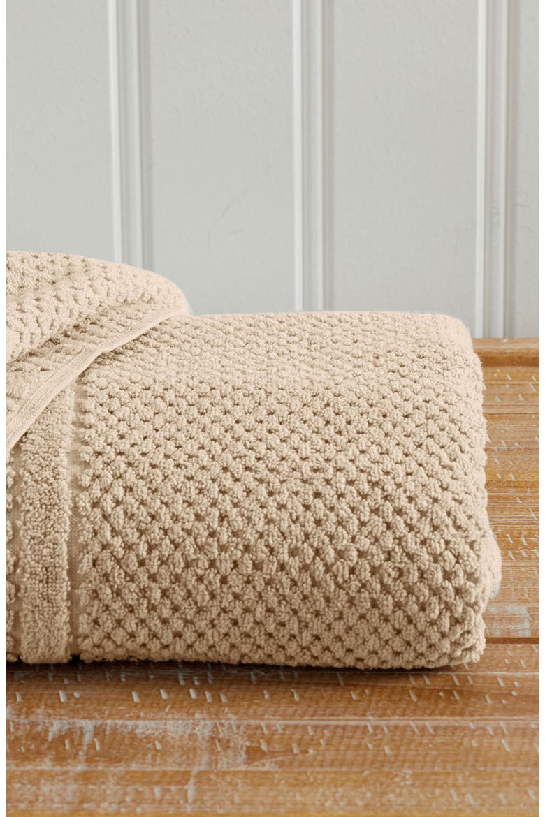 Cotton Checkered Texture 8-Piece Bath Towel Set, Alternate, color, SANDSTONE