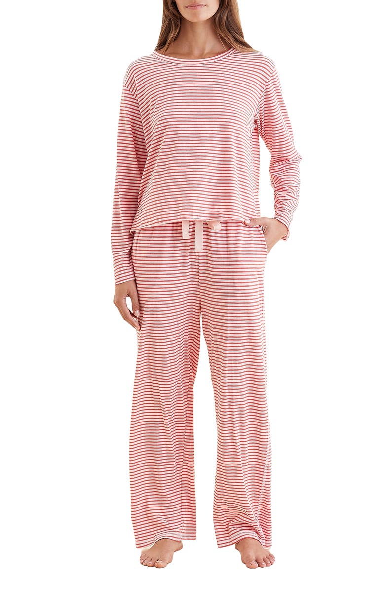 Papinelle Jada Stripe Organic Cotton Pajama Pants, Alternate, color, 