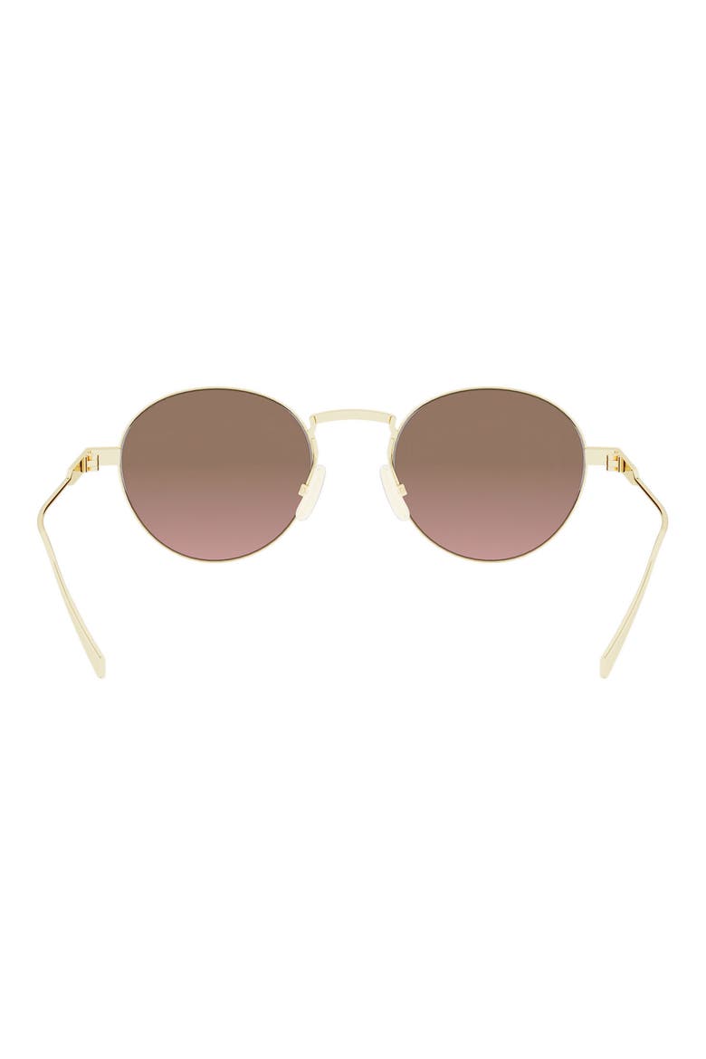 49mm Small Round Sunglasses, Alternate, color, GOLD / GRADIENT BROWN