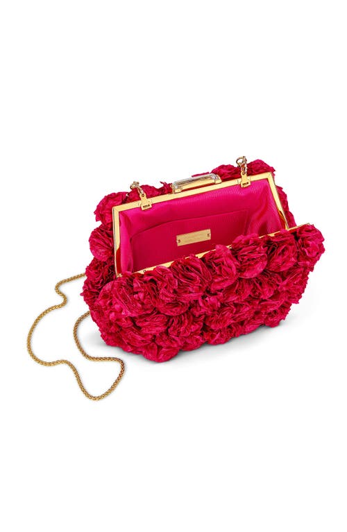 Badgley Mischka Lulu Mini Rose Cluster Pouch Clutch In Purple