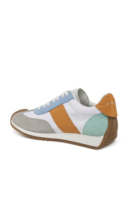 Jslides Footwear Lilith Sneaker In White Blue Orange