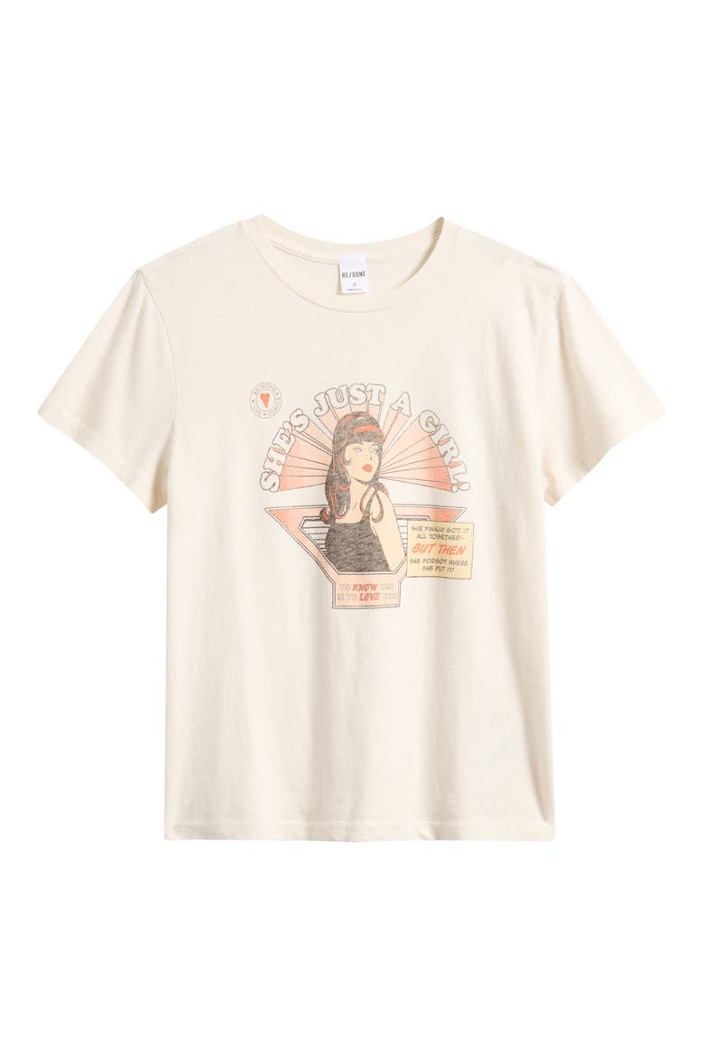 Classic Just a Girl Graphic Cotton T-Shirt, Main, color, VINTAGEWHITE