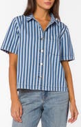 VELVET HEART Slater Stripe Cotton Denim Button-Up Shirt