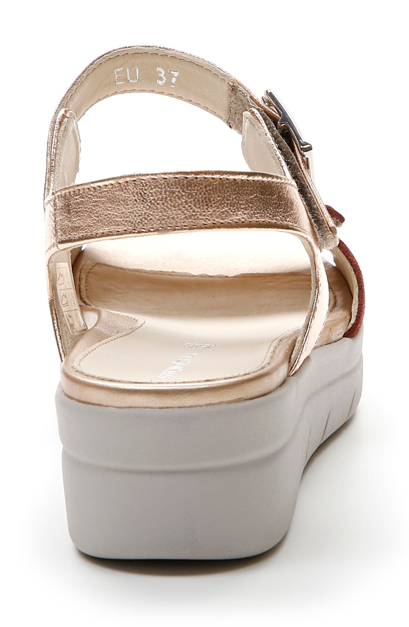 Aqua III Platform Sandal, Alternate, color, COGNAC/ ROSE GOLD