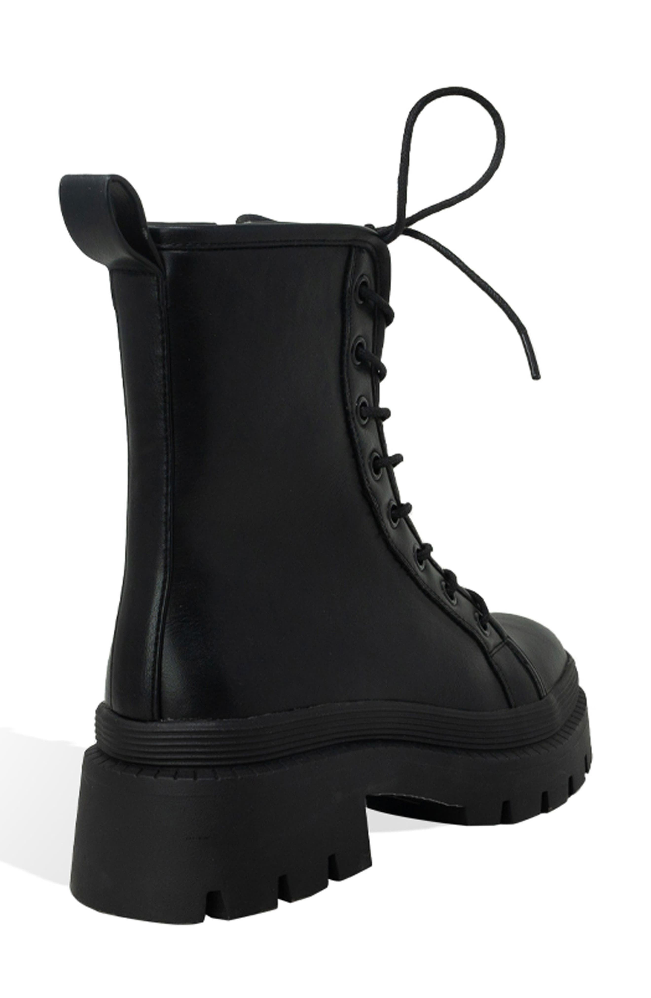 CHASE AND CHLOE Virgo Lugged Combat Boot, Alternate, color, 