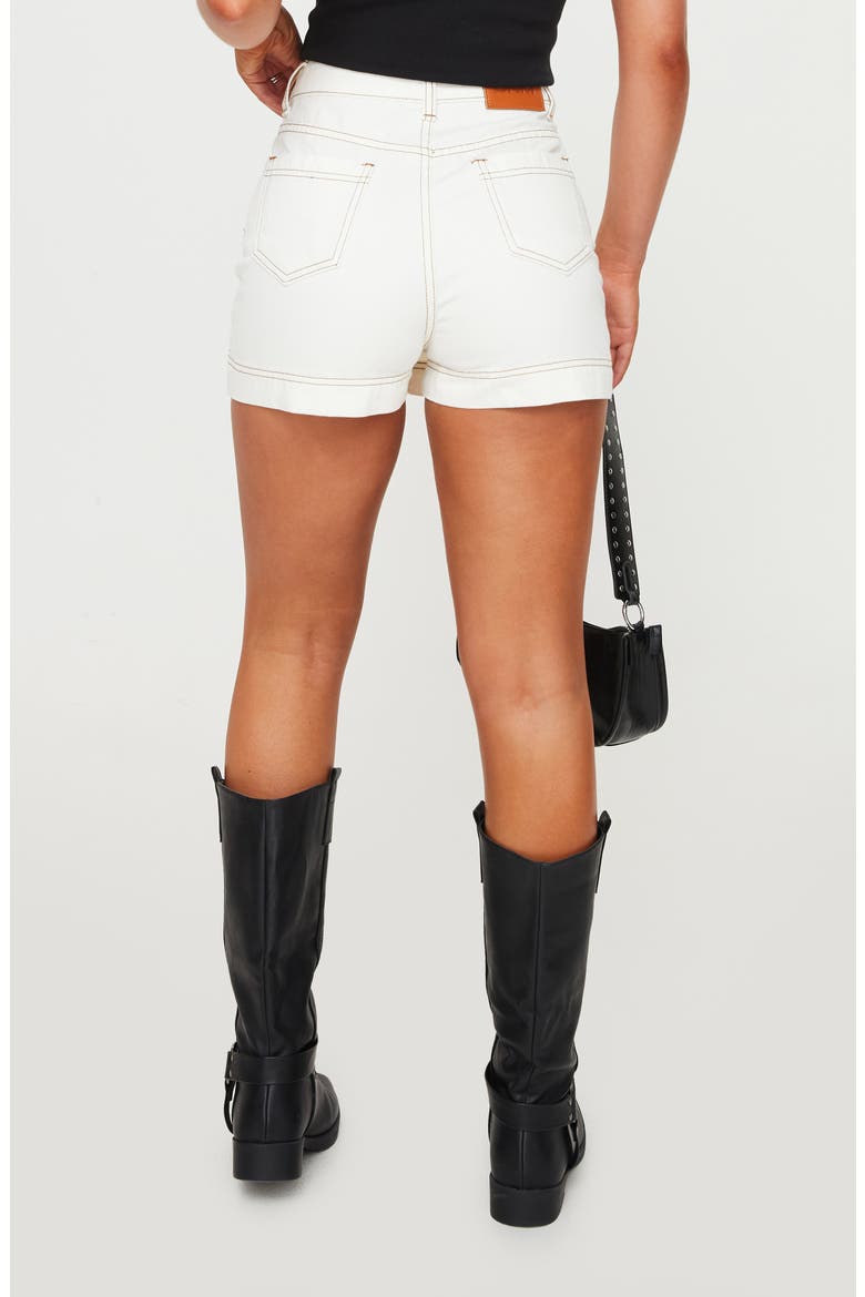 Katlynne Denim Miniskort, Alternate, color, WHITE