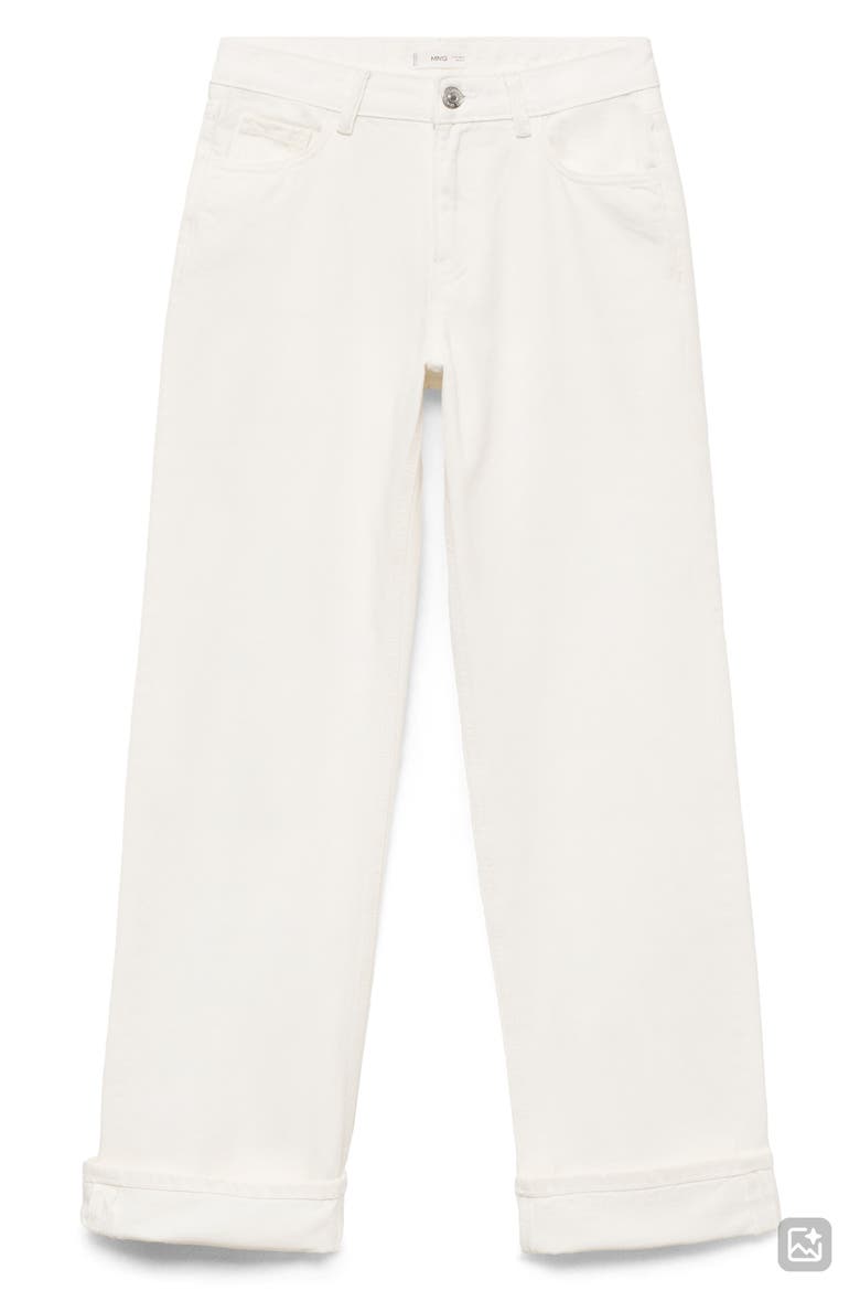 Cuff Hem Wide Leg Jeans, Alternate, color, OFF WHITE