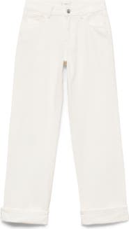 MANGO TEEN Cuff Hem Wide Leg Jeans