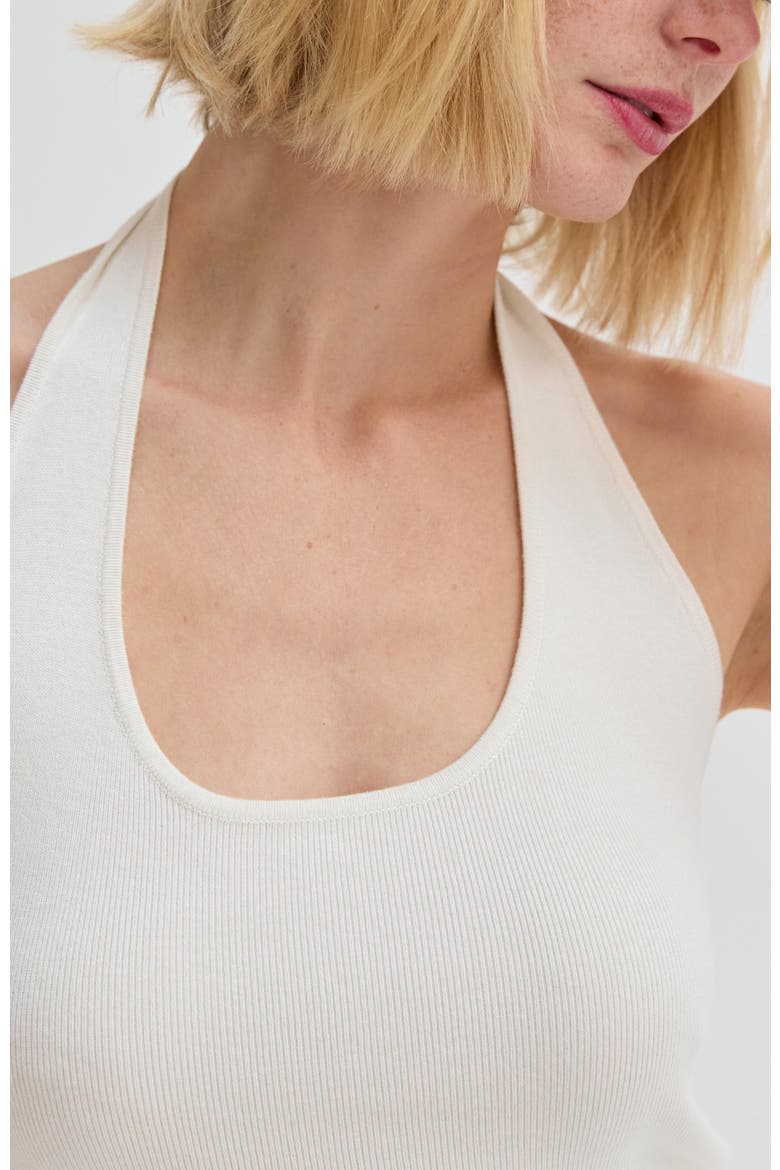 Halter Knit Top, Alternate, color, Ivory