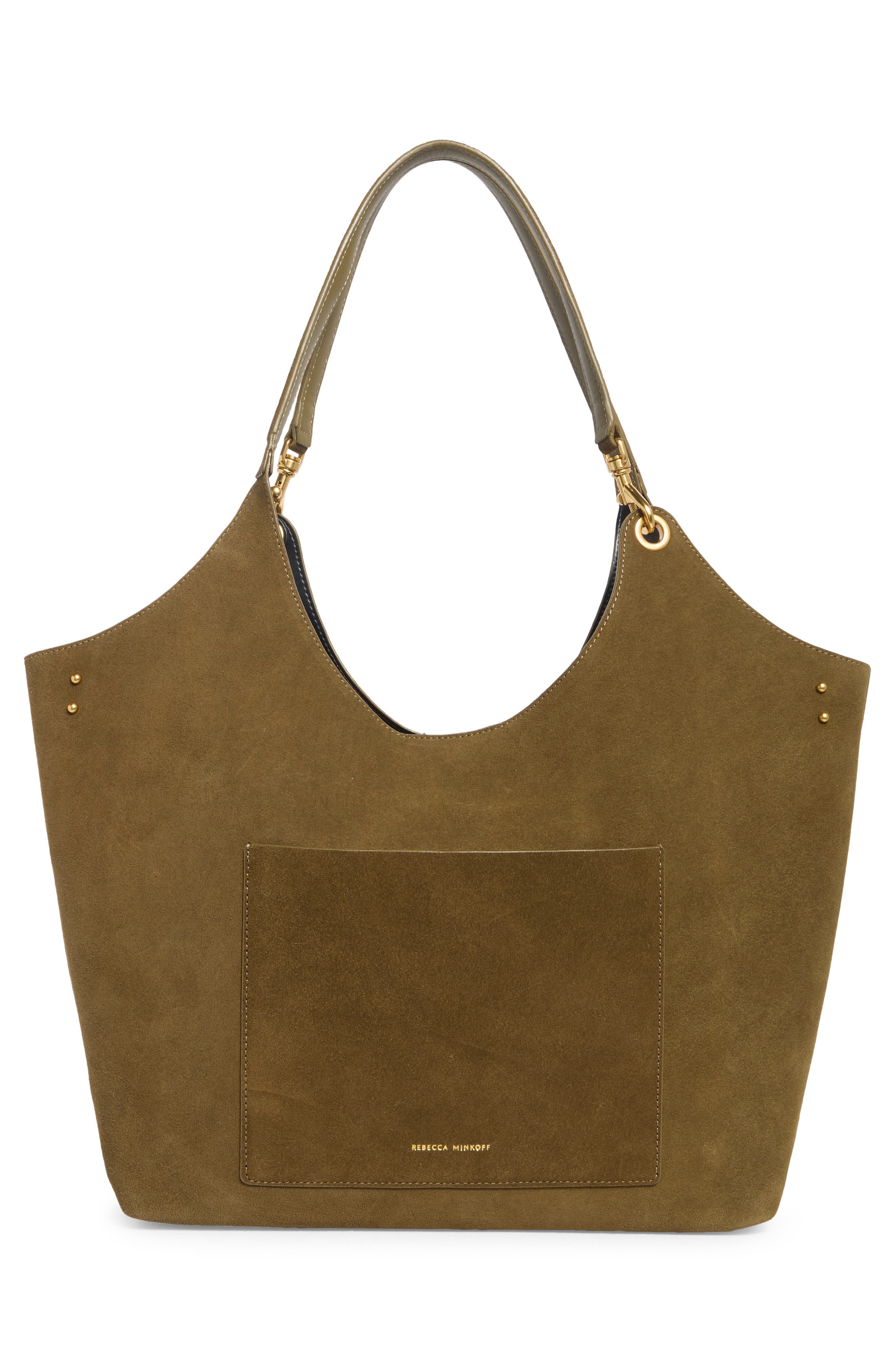 Rebecca Minkoff Perfect Suede Tote, Alternate, color, Dark Olive