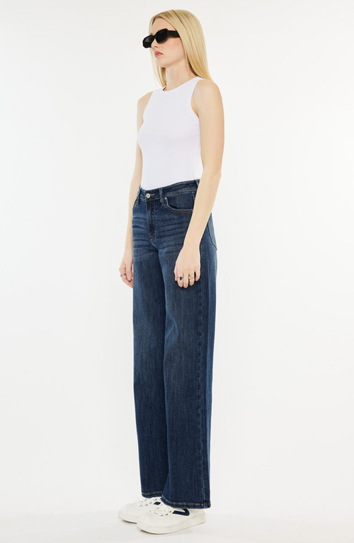 Kancan Samia Essentials High Rise Wide Leg Jeans In Blue