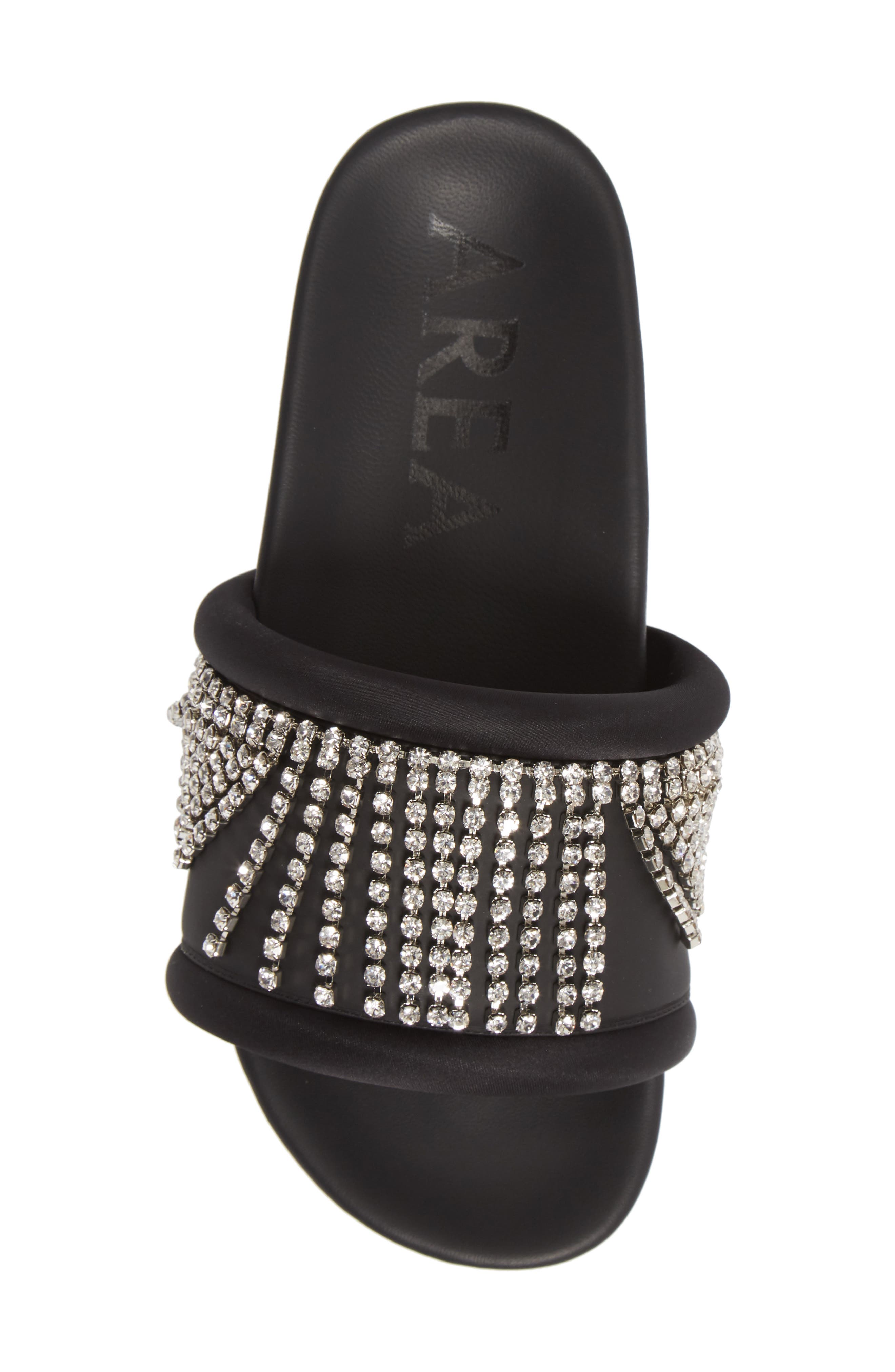 Area Crystal Fringe Platform Slide Sandal, Alternate, color, 