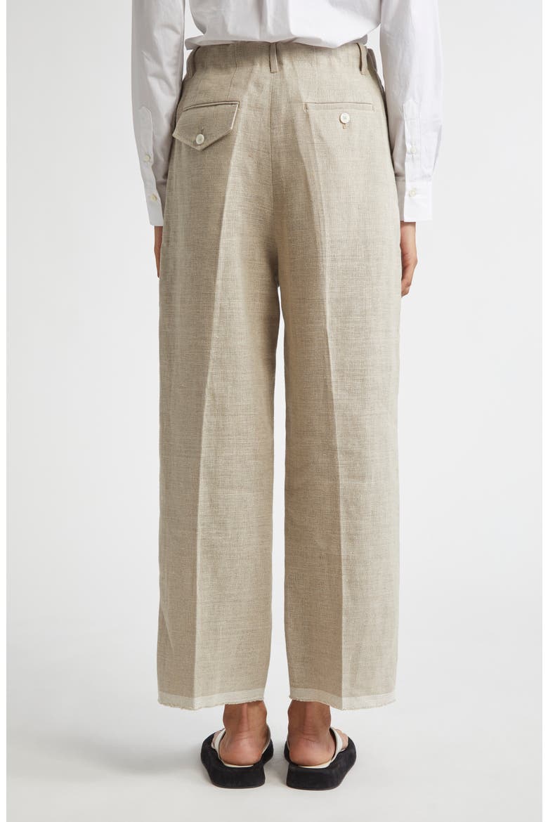 Pleated Linen Chinos, Alternate, color, BEIGE