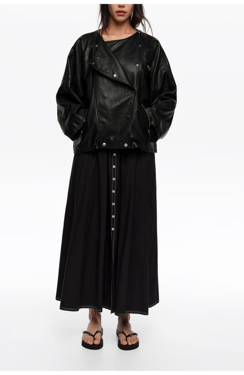 A-Line Skirt With Buttons