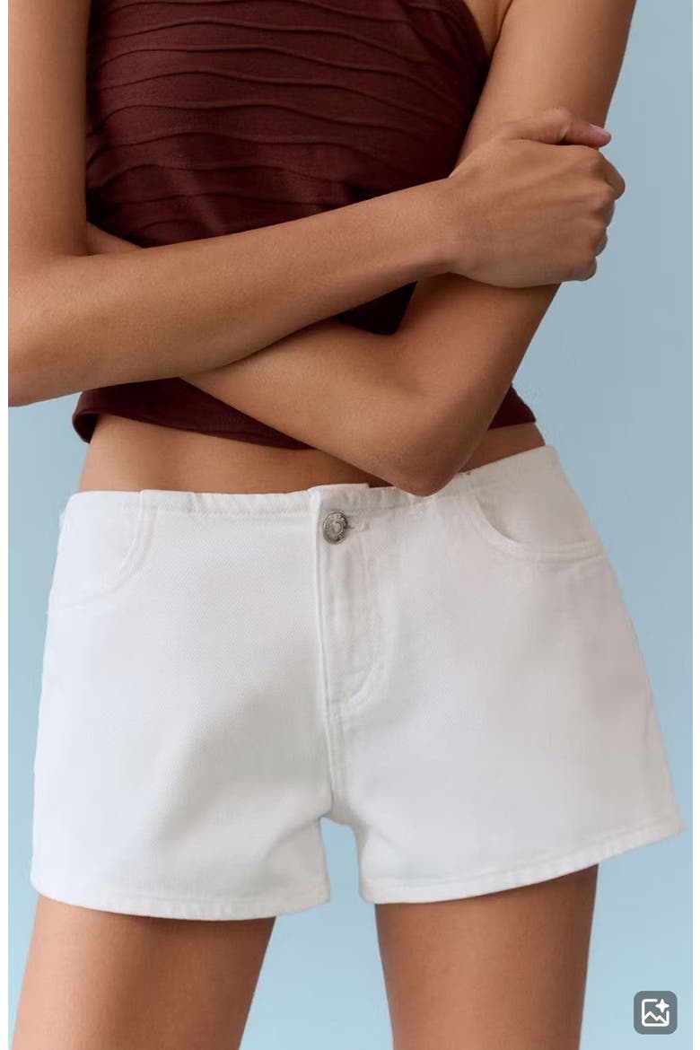 Convertible Denim Skort, Alternate, color, OFF WHITE