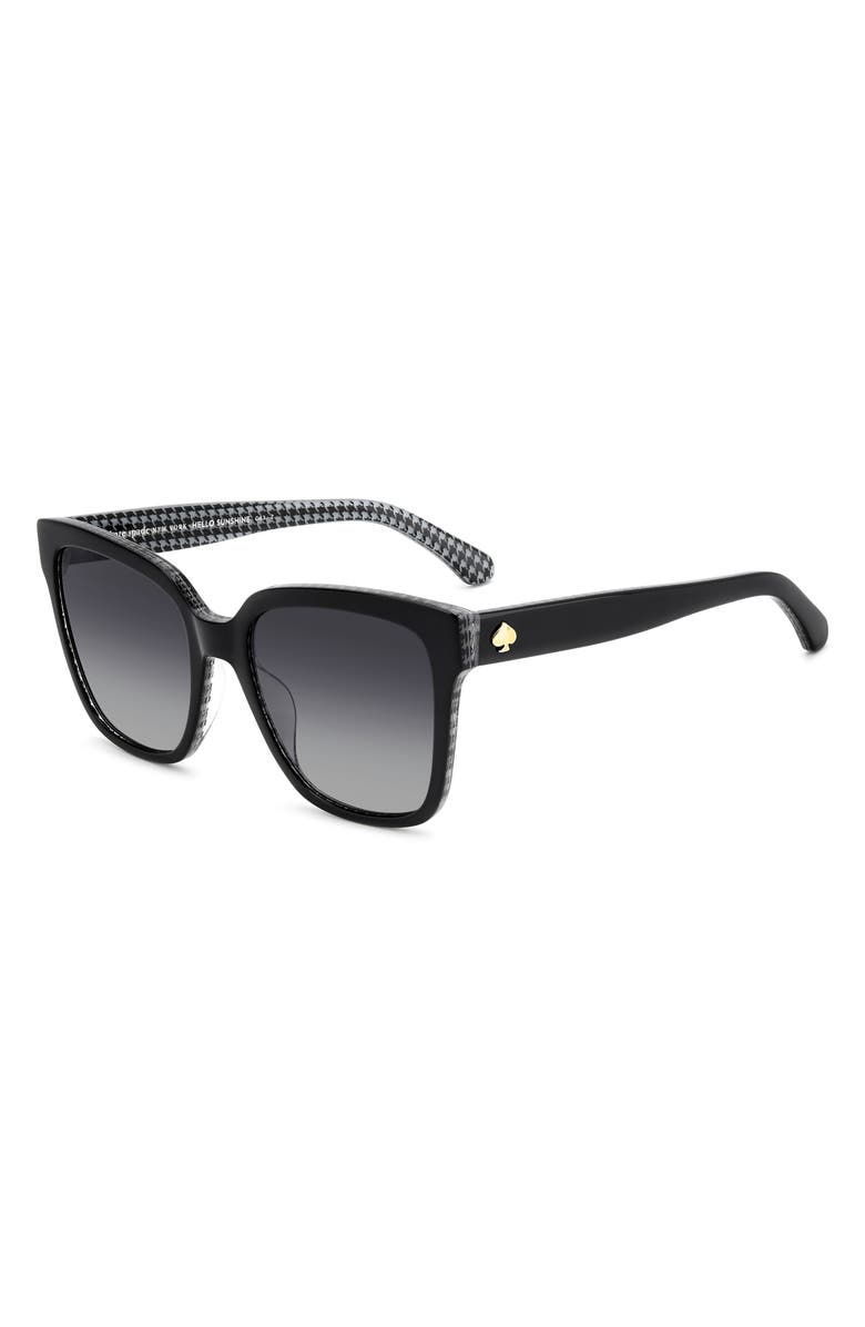 Kate Spade New York kiya 56mm gradient square sunglasses, Alternate, color, Black White/ Grey Polar
