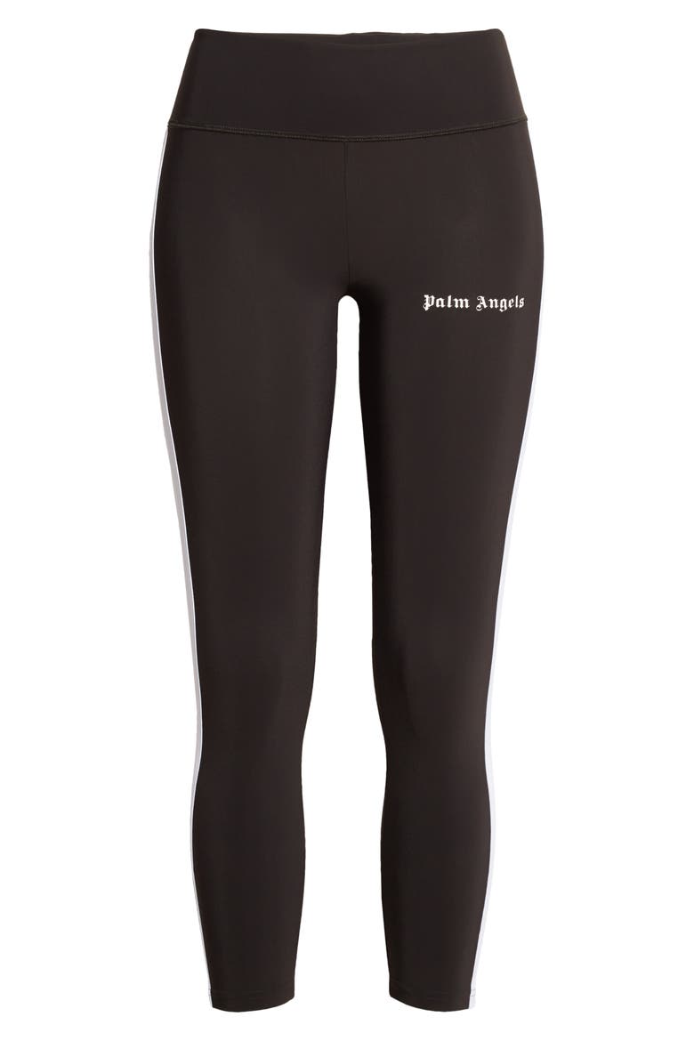 Logo Stripe Leggings, Alternate, color, BLACK WHITE