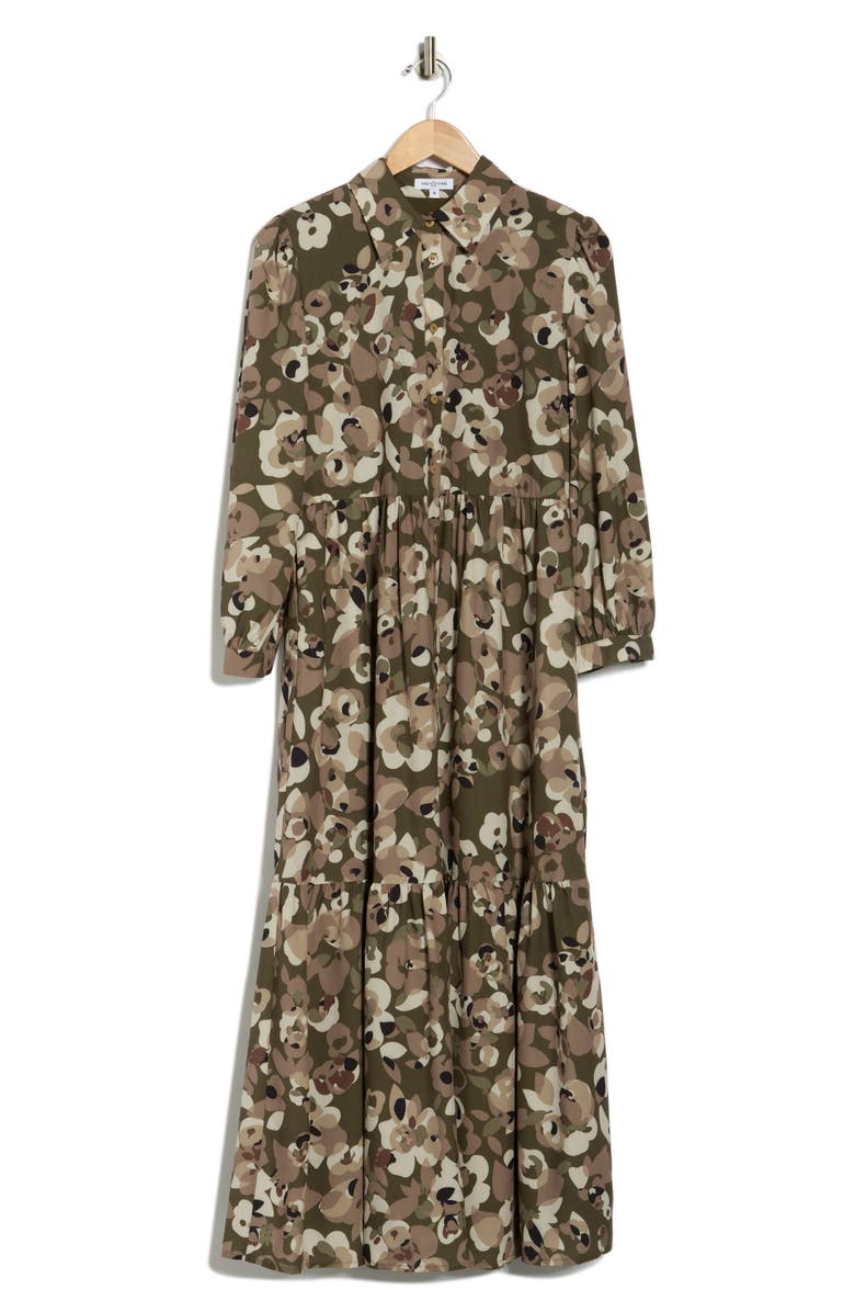 AREA STARS Keri Floral Long Sleeve Tiered Shirtdress, Alternate, color, Fall Garden