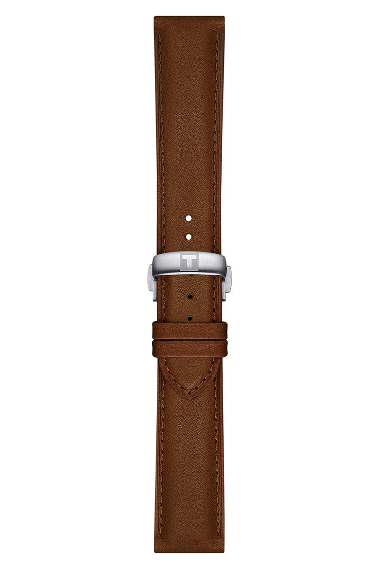 Chemin des Tourelles Powermatic 80 Leather Strap Watch, 42mm, Alternate, color, BROWN