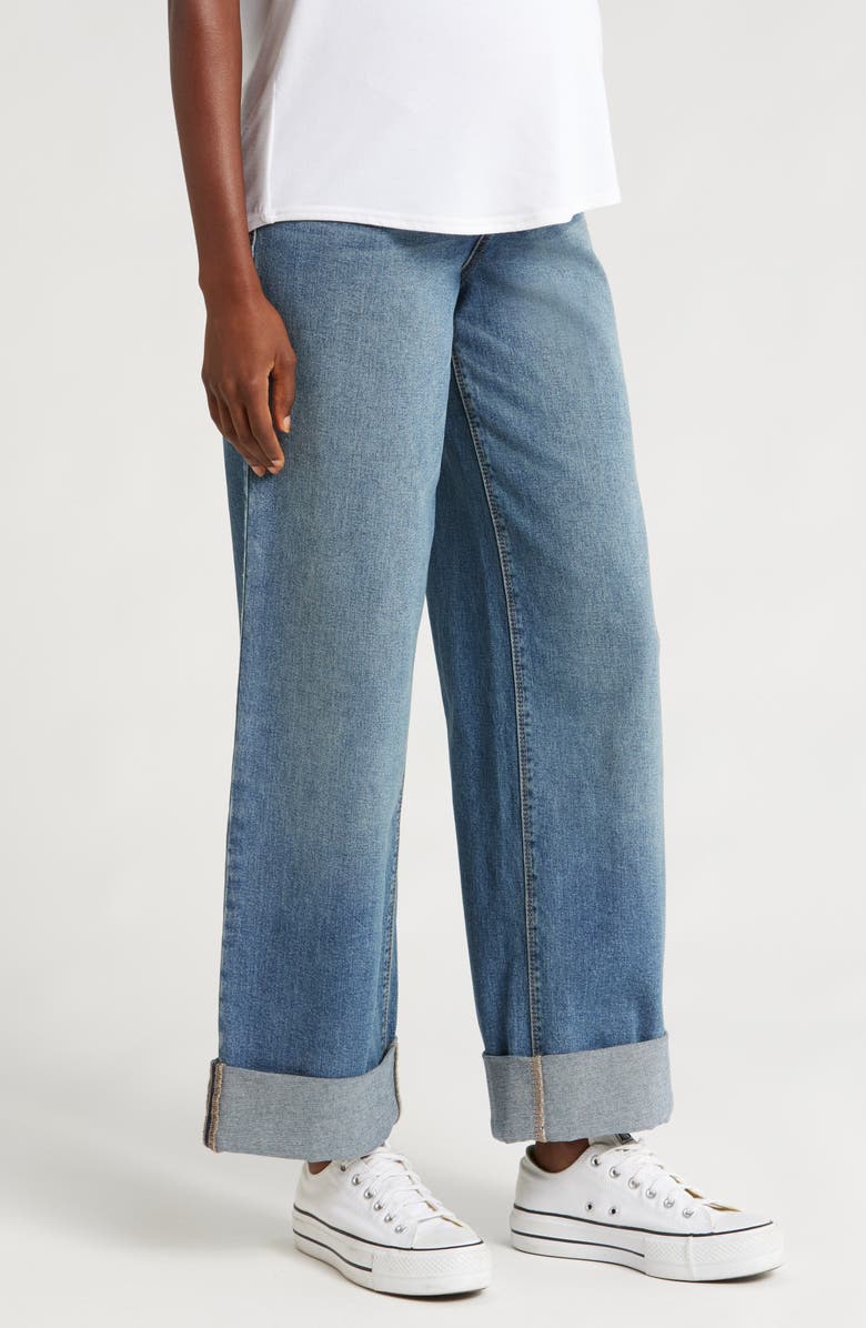 1822 Denim Over the Bump Wide Leg Maternity Jeans, Alternate, color, 