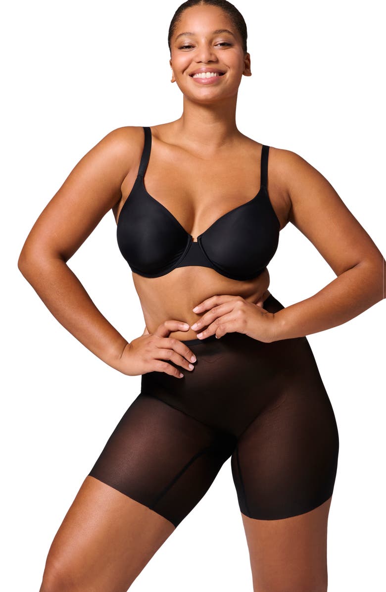 Simone Perele Essential Uplifting Mid Rise Shaper Shorts, Alternate, color, Black