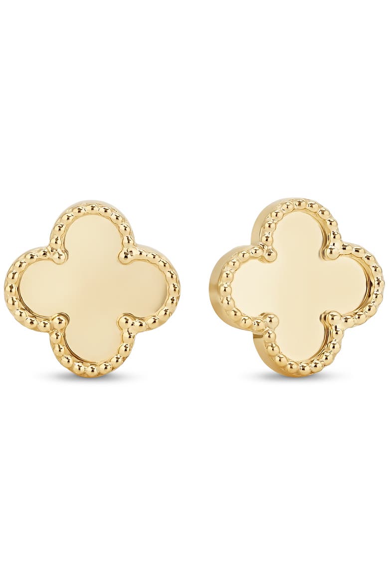 Clover Earrings in 14K Gold, 11mm, Main, color, Yellow Gold