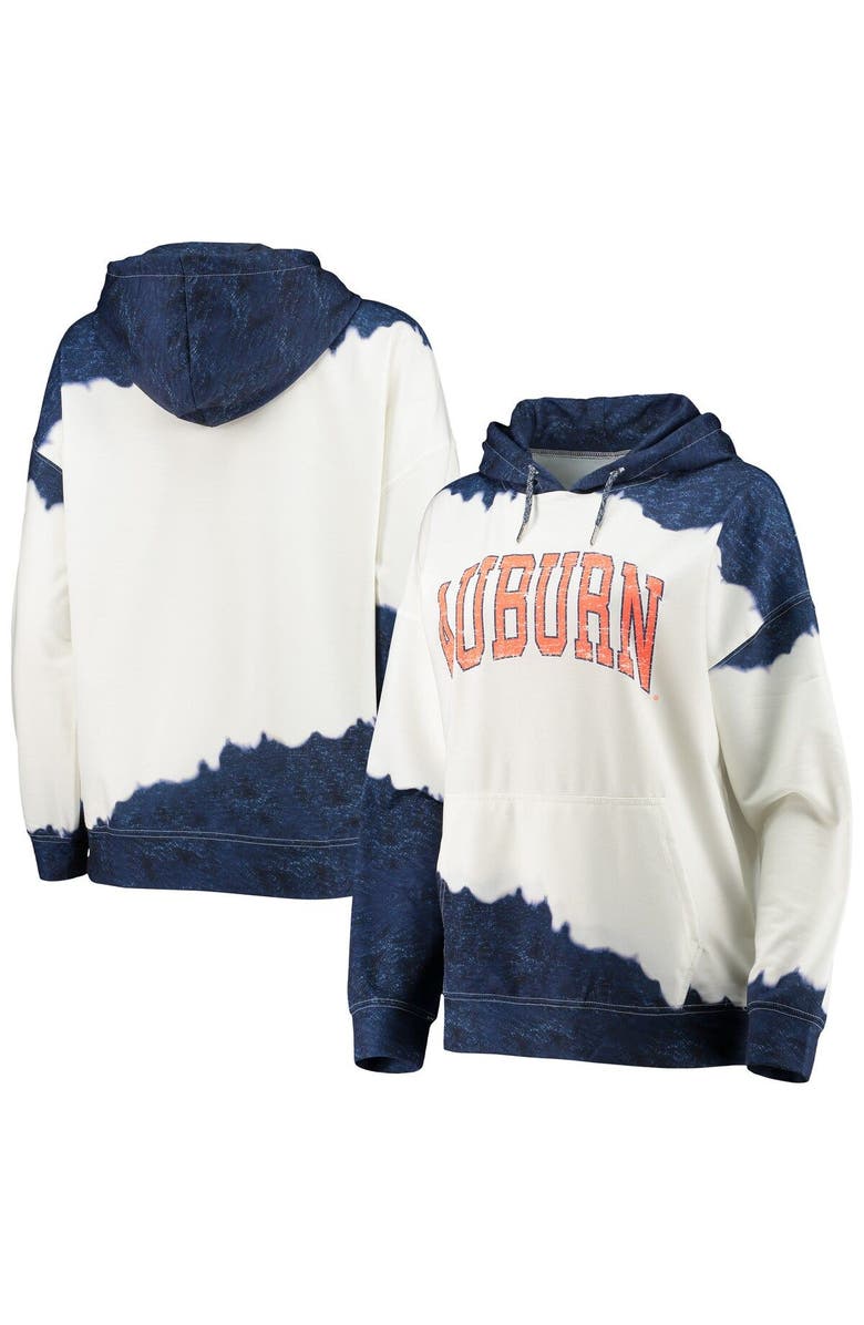 GAMEDAY COUTURE Women's Gameday Couture White/Navy Auburn Tigers For the Fun Double Dip-Dyed Pullover Hoodie, Main, color, 