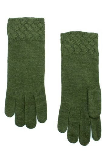 Portolano Basket Weave Gloves In Green