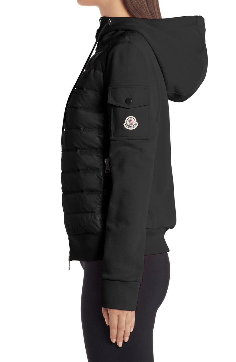 Moncler Quilted Down & Knit Cardigan, Alternate, color, 