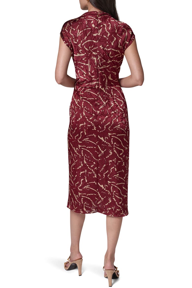 Cinched Waist Burnout Midi Dress, Alternate, color, BLACK CHER